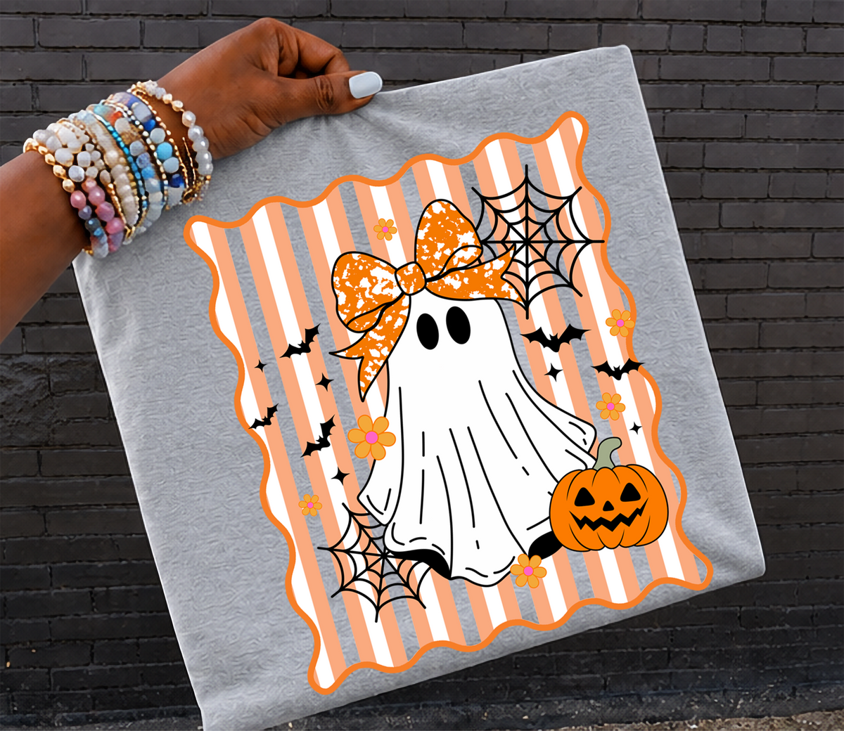 spooky girl stripes DTF Transfer Design
