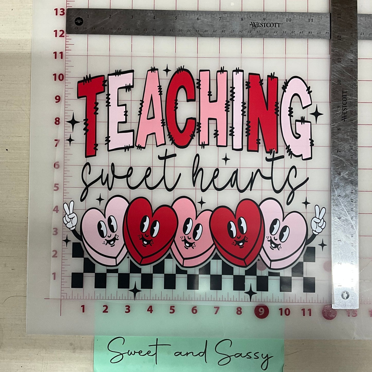 Teaching Sweet Hearts DTF Transfer Design