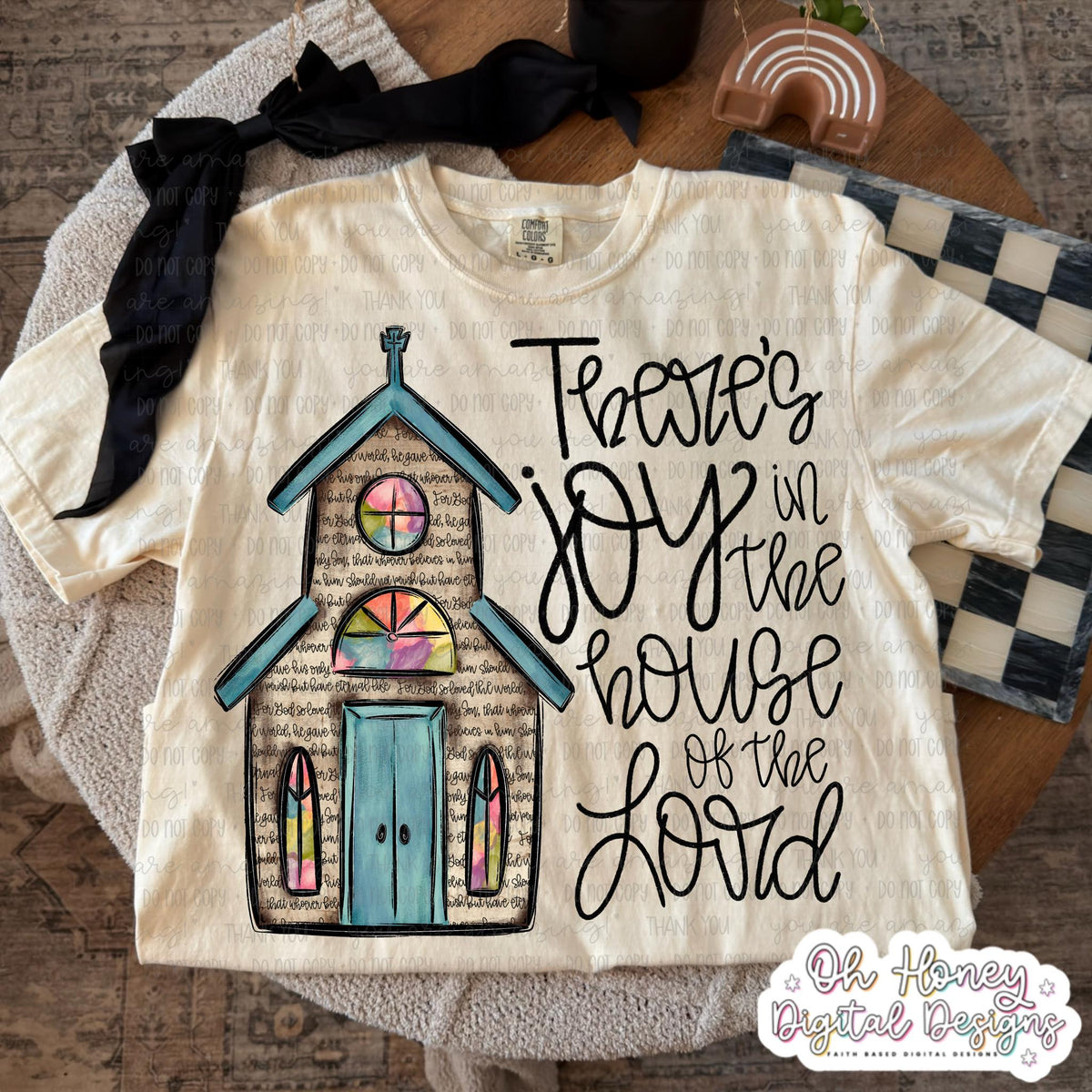 there's joy in the house of the Lord 3 DTF Transfer Design