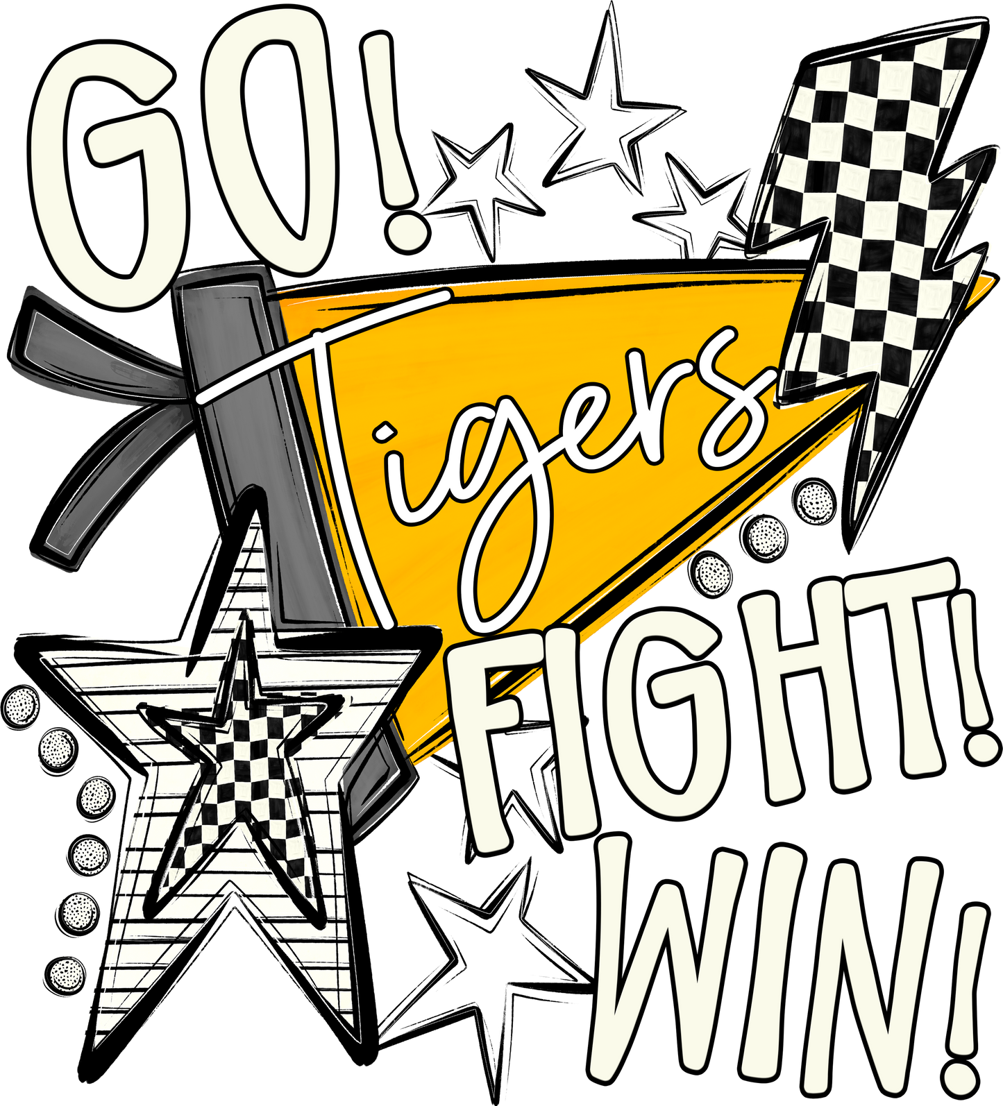 Go Fight Win Mascots DTF Transfer Design