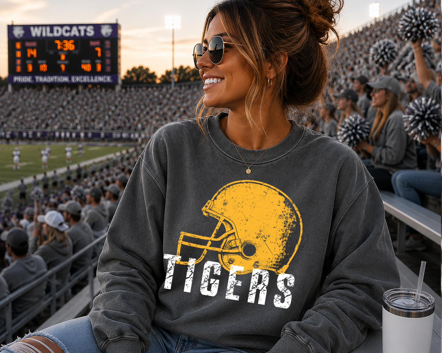 Mascot Grunge distressed football helmet DTF Transfer