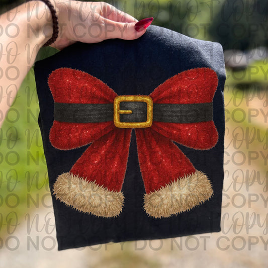 Tinsel Santa Bow DTF Transfer Design SS