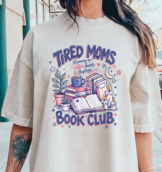 tired moms Book Club DTF Transfer Design