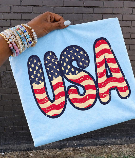 USA flag fill DTF Transfer Design