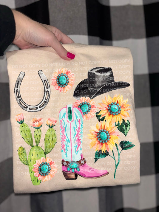 western collage DTF Transfer Design