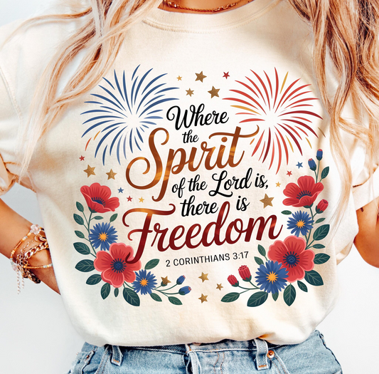 where the spirit of the Lord is Freedom DTF Transfer design