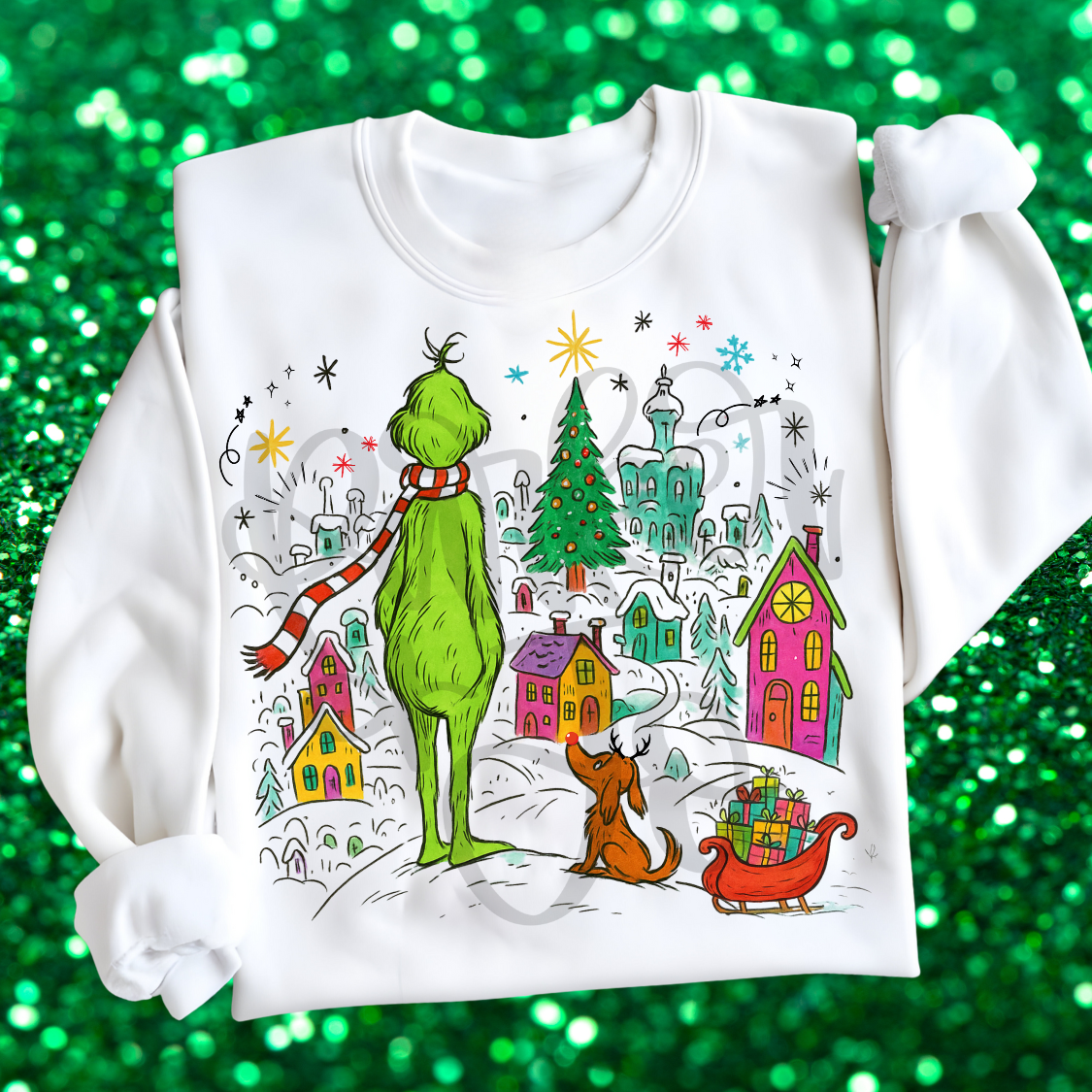 Whoville Grinch and Max DTF Transfer Design