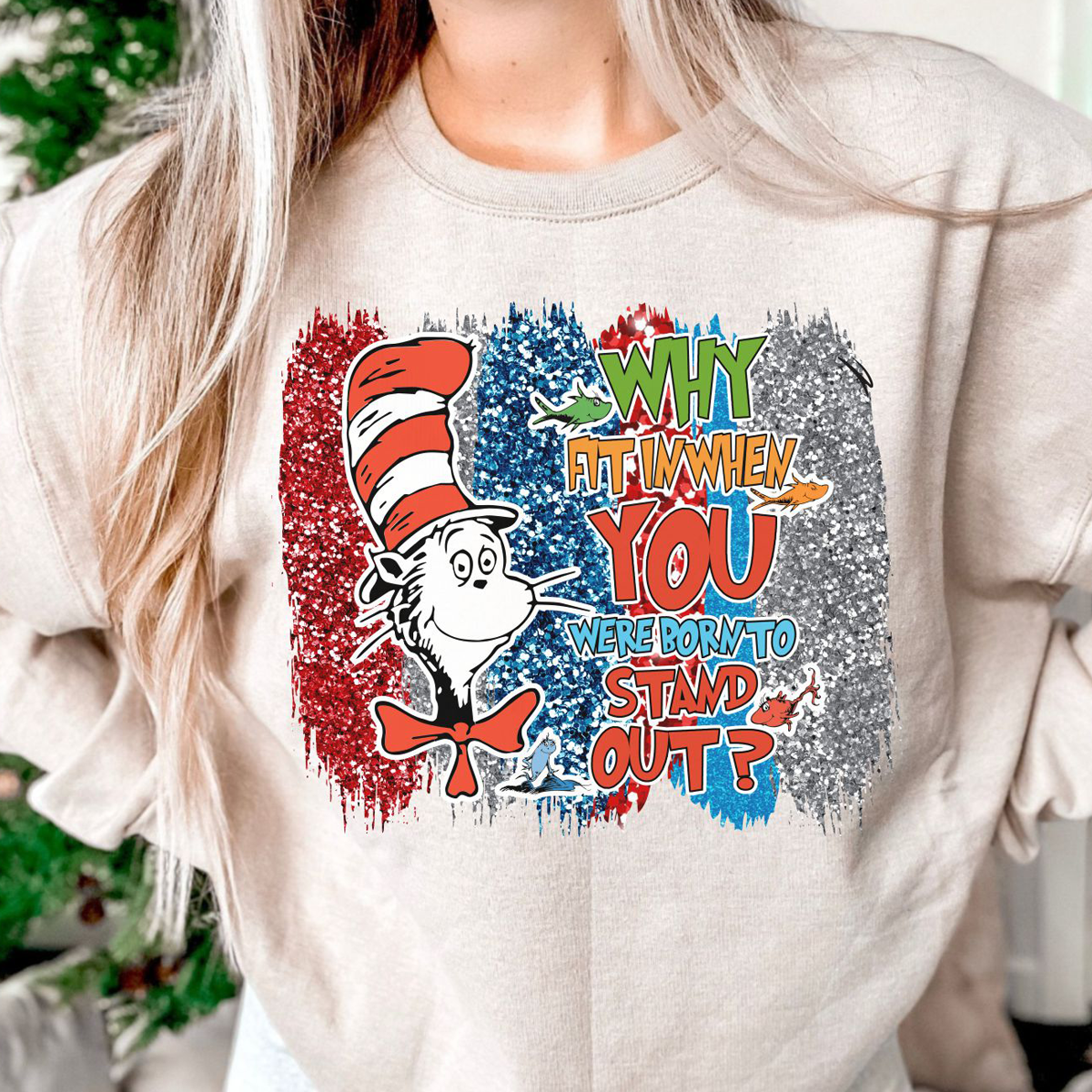 Why fit in when you are born to stand out glitter brushstroke DTF Transfer Design