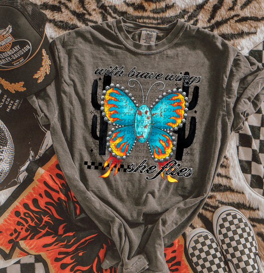with brave wings she flies DTF Transfer Design (Copy)