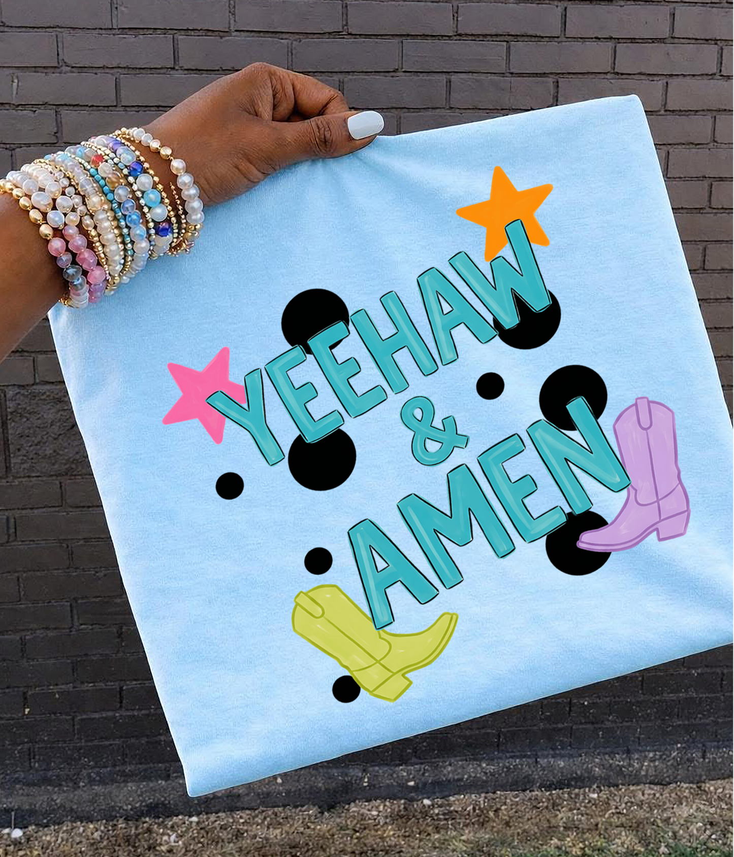 Yeehaw & Amen DTF Transfer Design