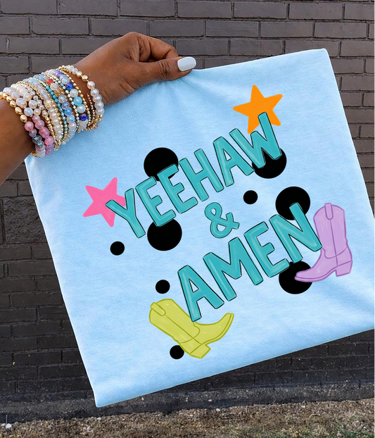 Yeehaw & Amen DTF Transfer Design