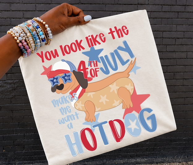 You look like the 4th of July hotdog real bad  DTF Transfer Design