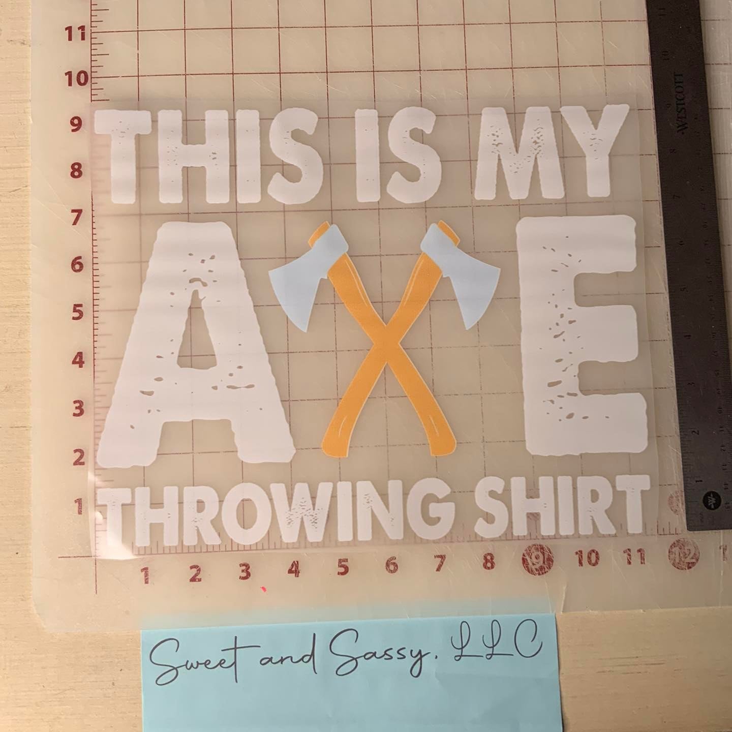 "This is my AXE throwing shirt" DTF Transfer Design