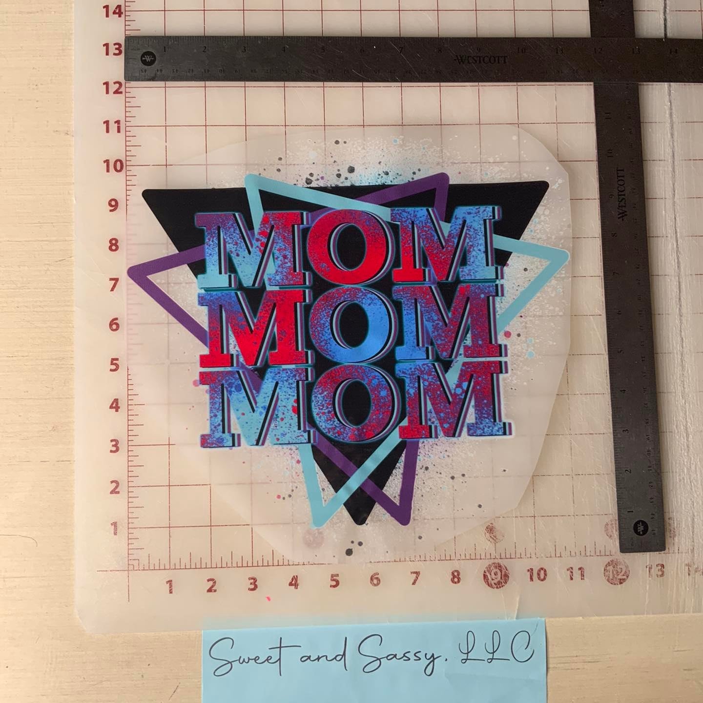 "Mom Mom Mom" DTF Transfer Design