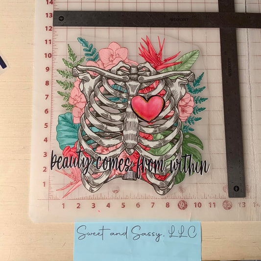 Beauty comes from Within DTF Transfer Design
