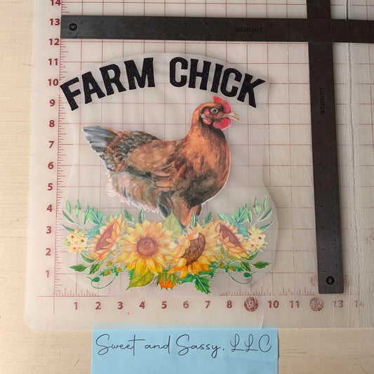Farm Chick DTF Transfer Design