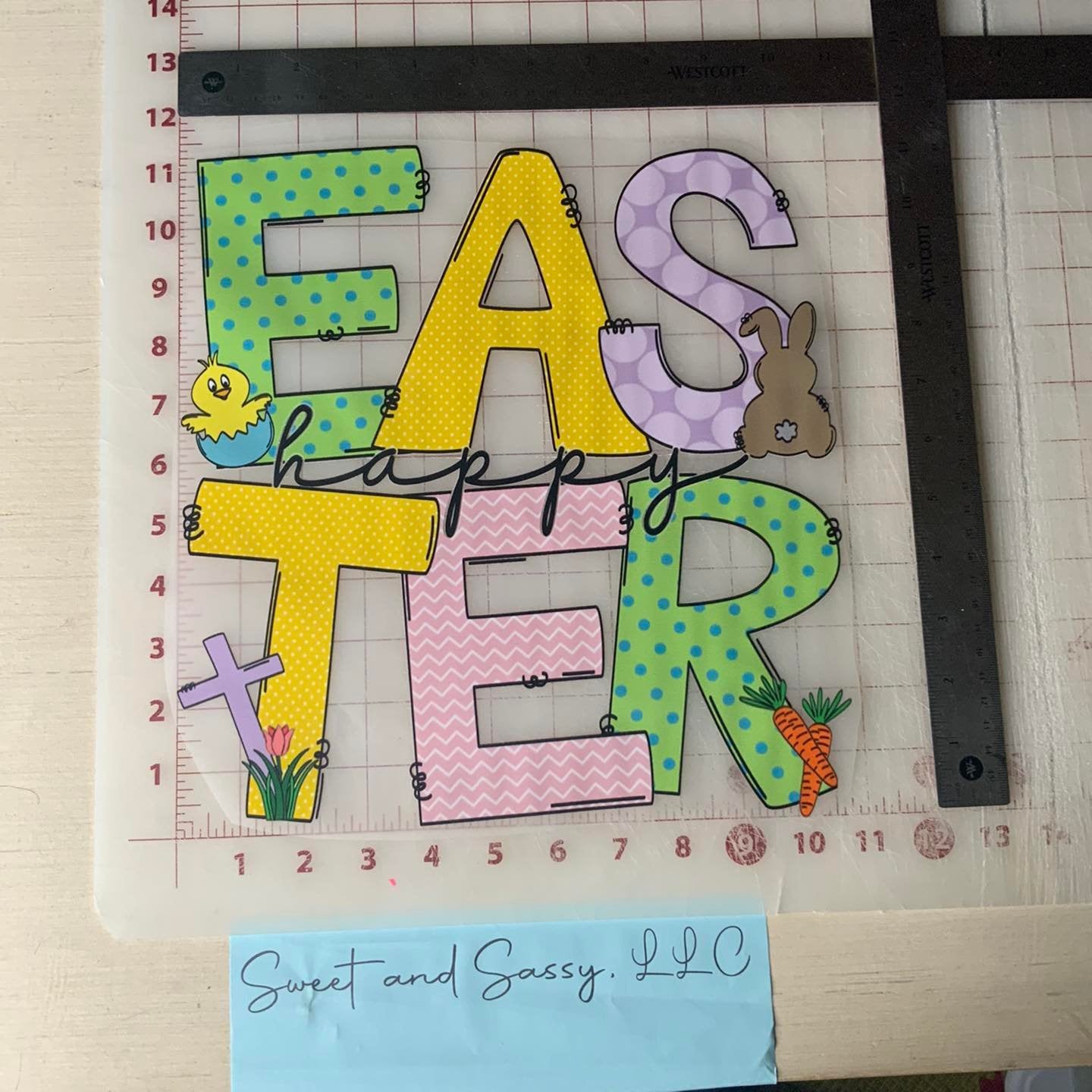 Happy Easter, pastel DTF Transfer Design