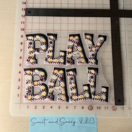 PLAYBALL Vintage Light Signs DTF Transfer Design