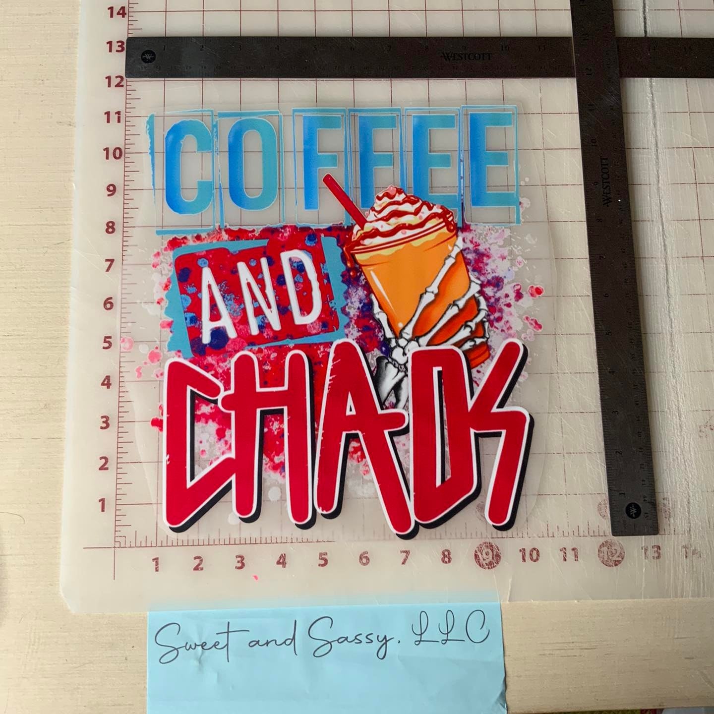 "COFFEE & CHAOS" DTF Transfer Design