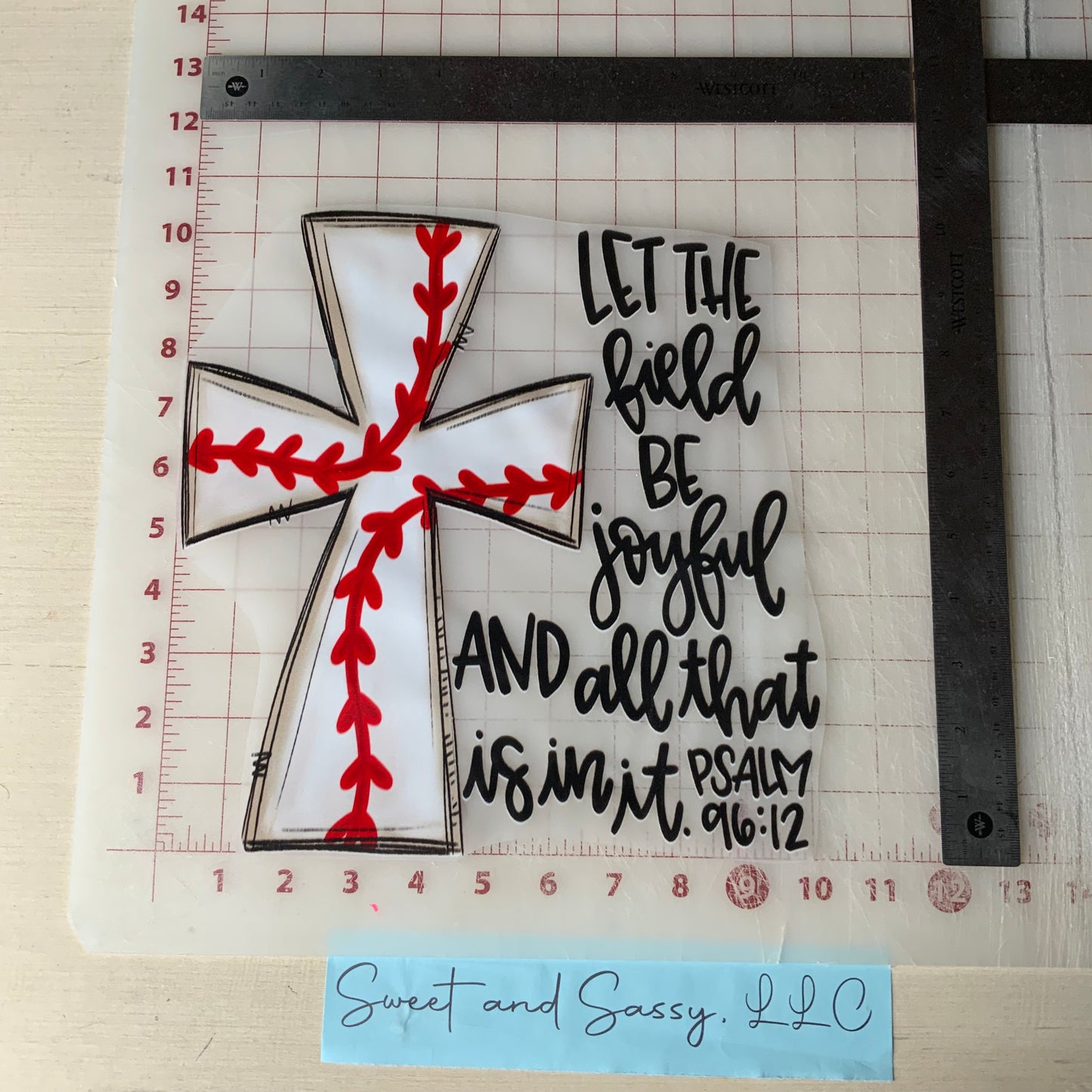 "Let the field be joyful and all that is in it - Psalm 96:12" DTF Transfer Design