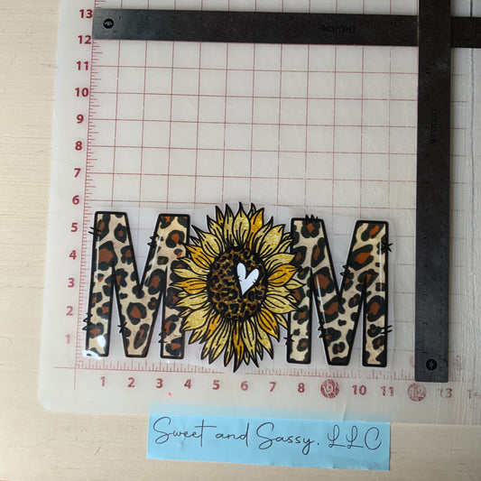 MOM Cheetah Sunflower DTF Transfer Design