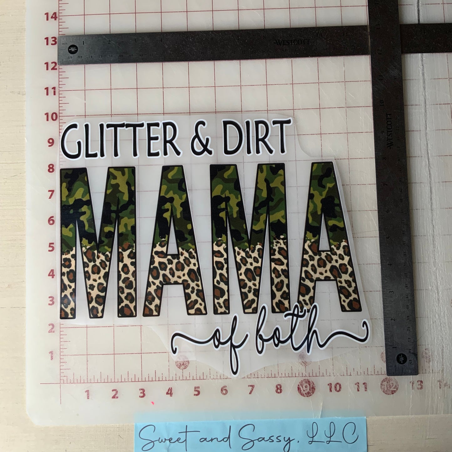 Glitter & Dirt Mama of both DTF Transfer Design