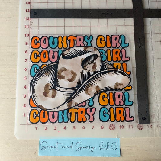Country Girl hat DTF Transfer Design