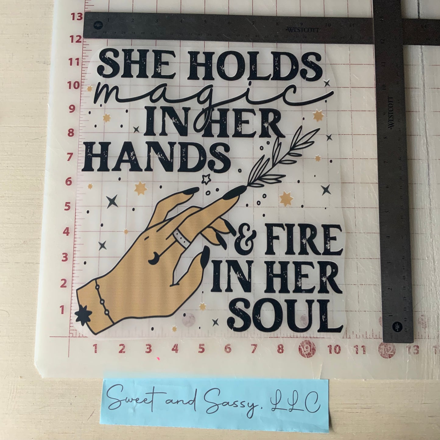 She holds magic in her hands & fire in her soul DTF Transfer Design