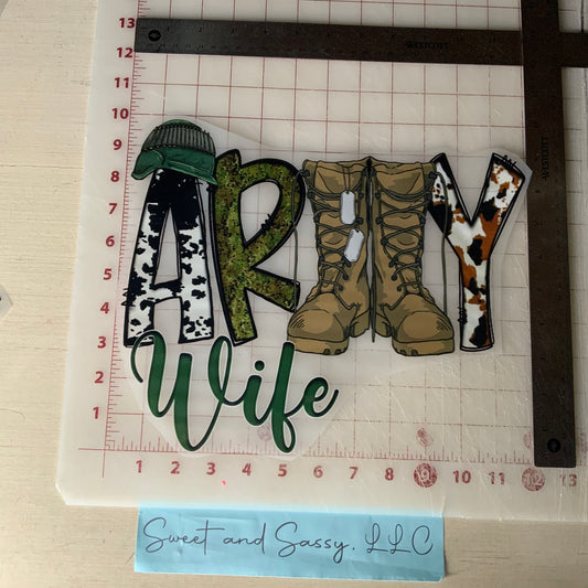 Army Wife DTF Transfer Design