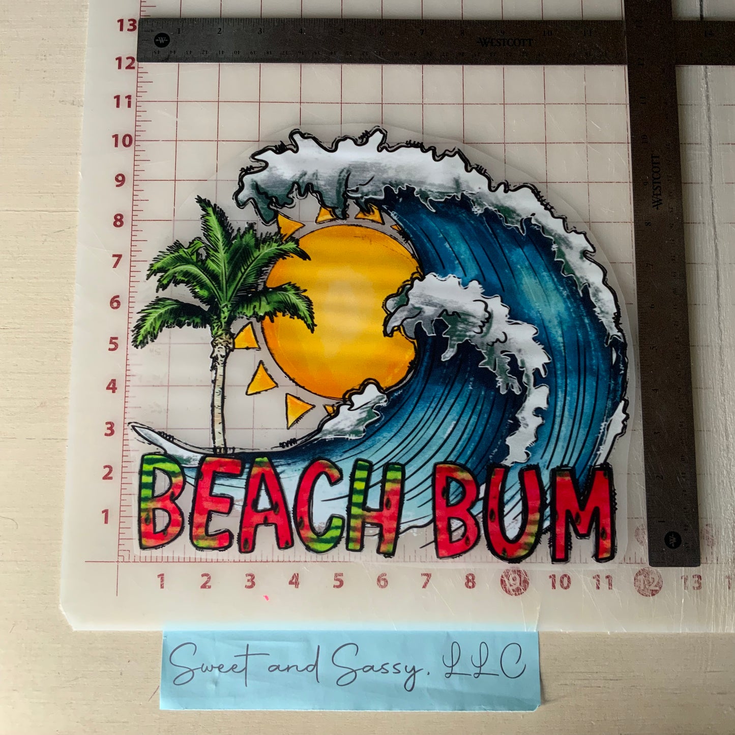 "Beach Bum" Watermelon Summer DTF Transfer Design