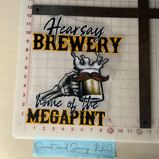 Hearsay Brewery Home of the Megapint DTF Transfer Design