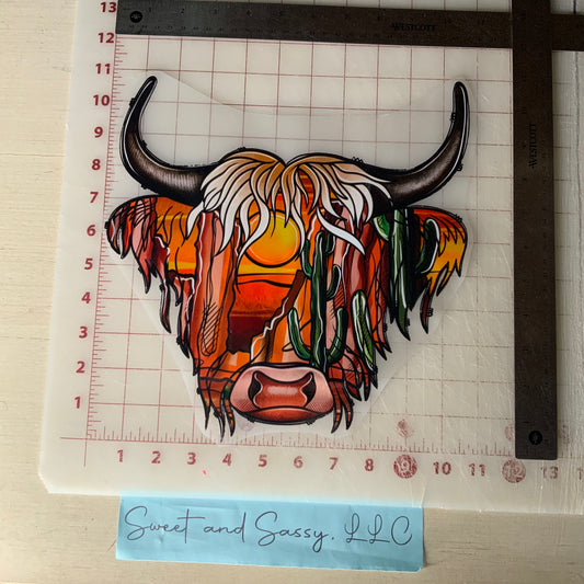 Desert Bull Silhouette DTF Transfer Design