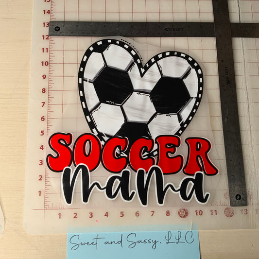 Soccer Mama Heart DTF Transfer Design