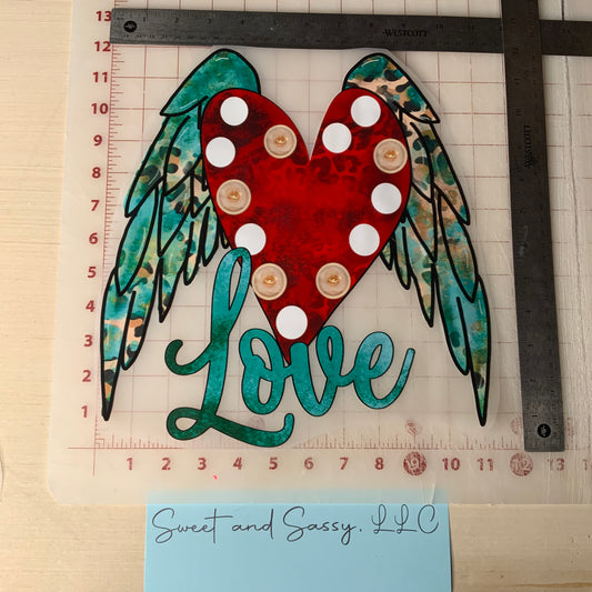 LOVE Heart with Wings DTF Transfer Design