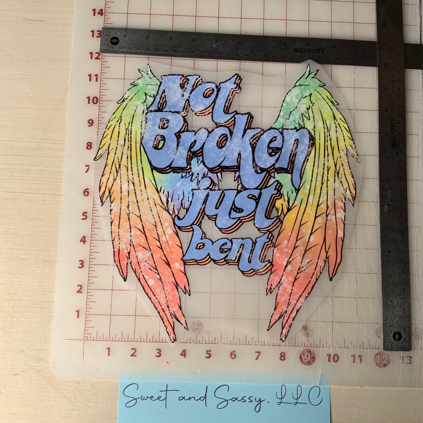 "Not Broken Just Bent" DTF Transfer Design