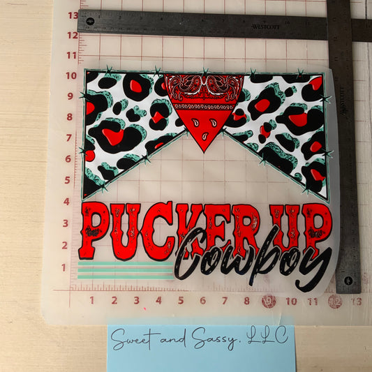 Pucker Up Cowboy DTF Transfer Design