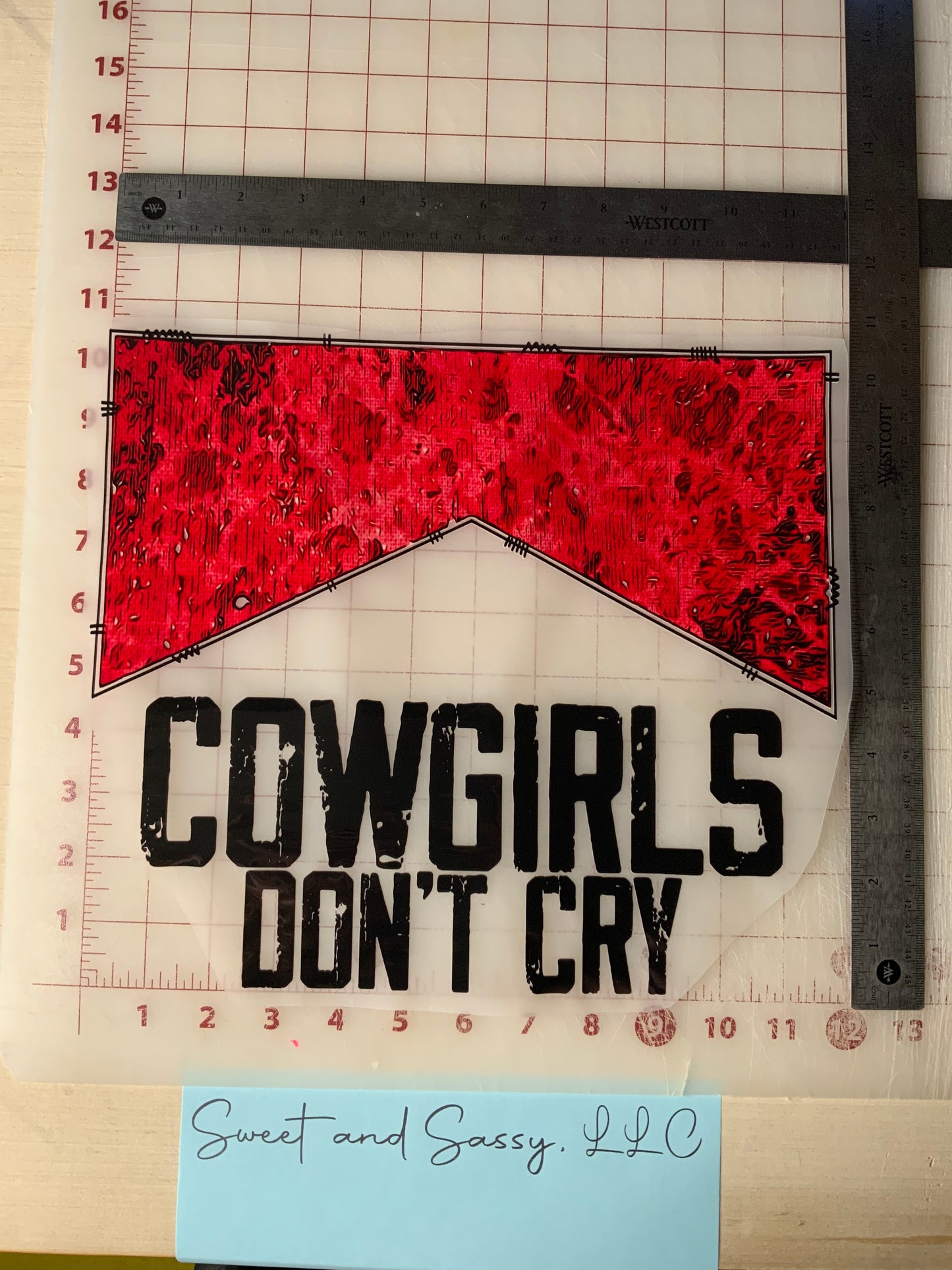 Cowgirls Don't Cry DTF Transfer Design