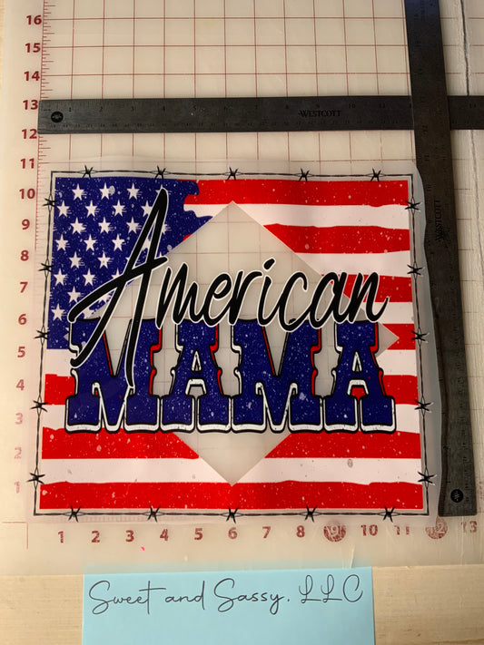 American MAMA Flag DTF Transfer Design