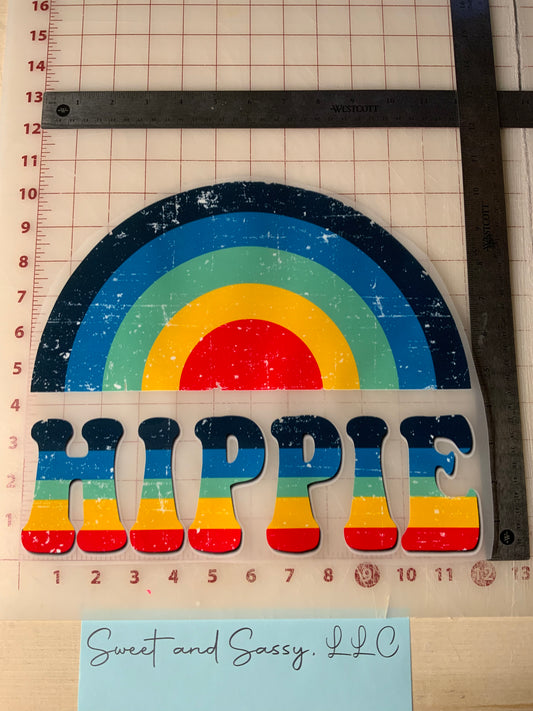 HIPPIE Rainbow DTF Transfer Design