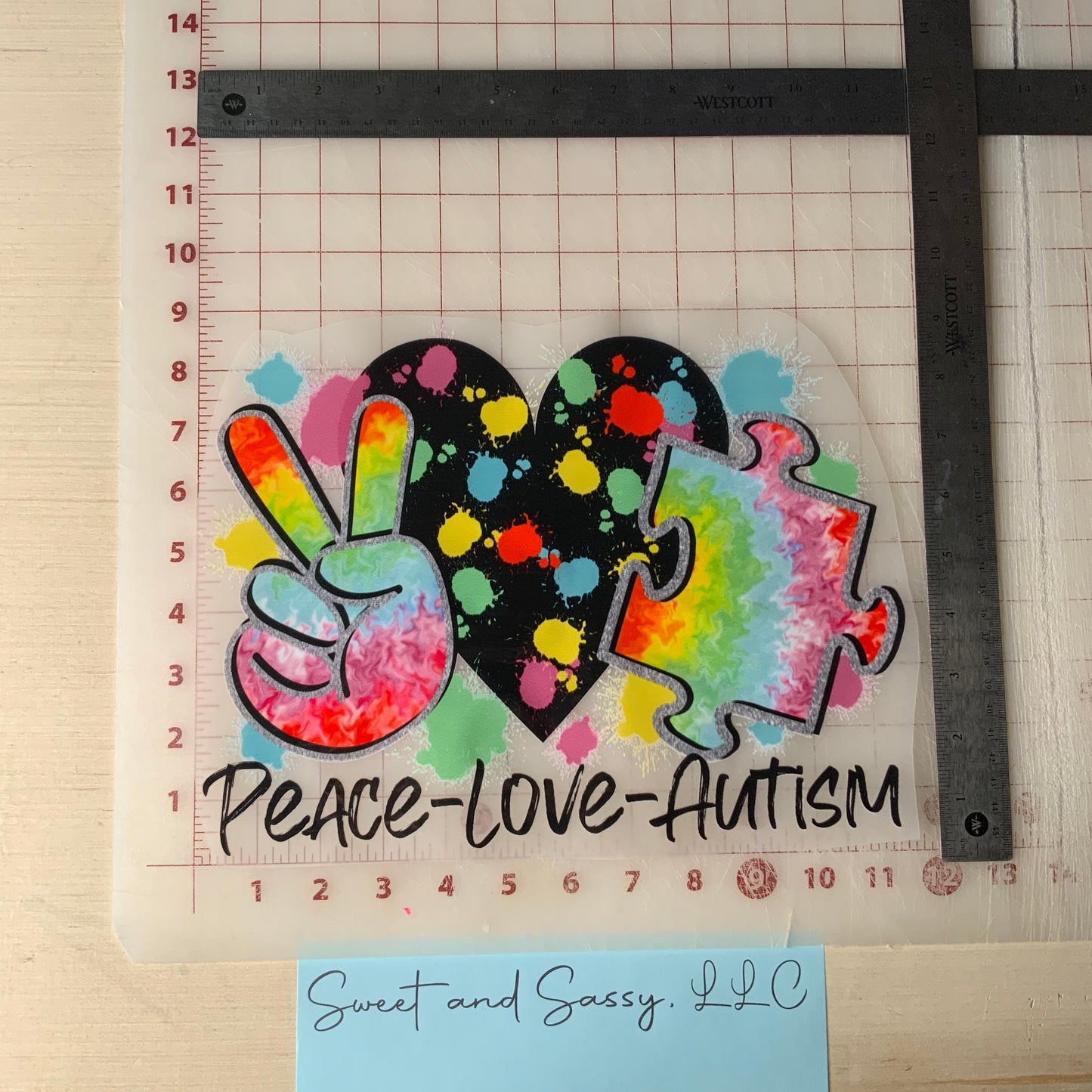 PEACE - LOVE - AUTISM DTF Transfer Design