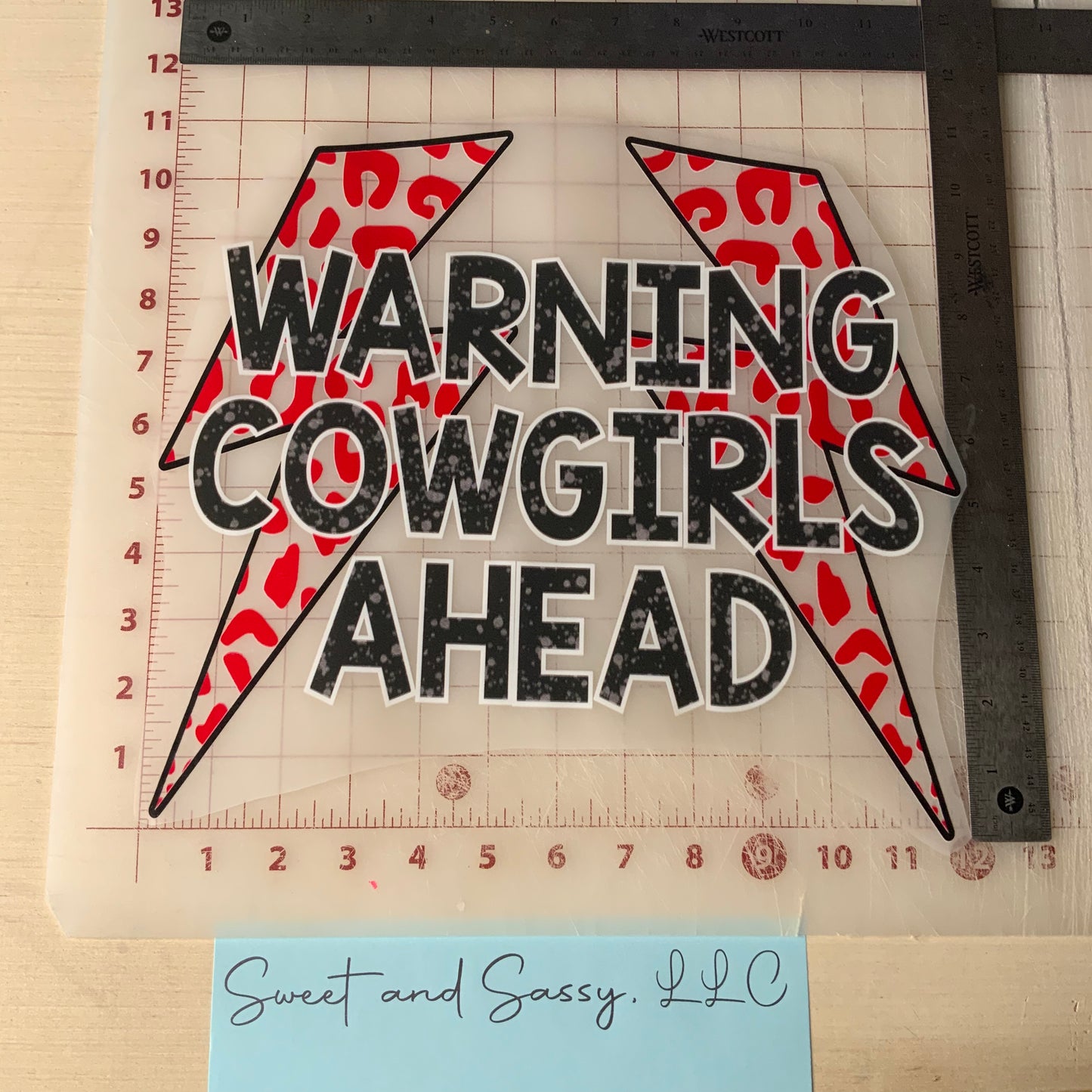 Warning Cowgirls Ahead DTF Transfer Design