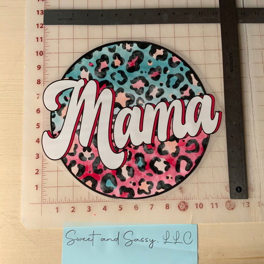 MAMA Leopard Print DTF Transfer Design