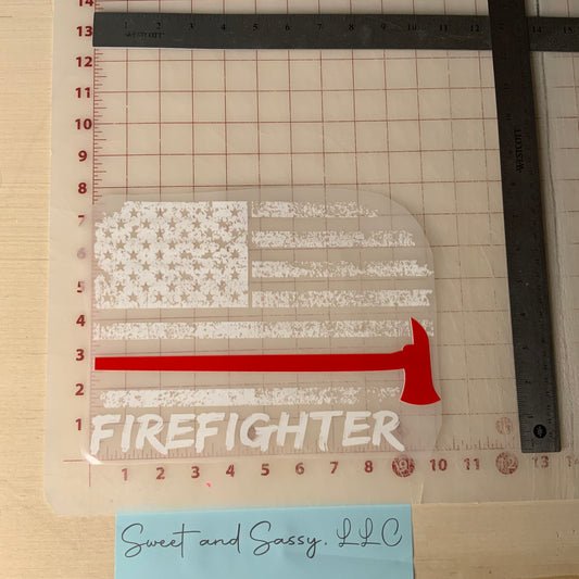 "FIREFIGHTER Flag" DTF Transfer Design