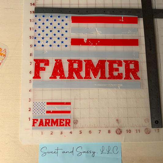 FARMER American Flag DTF Transfer Design