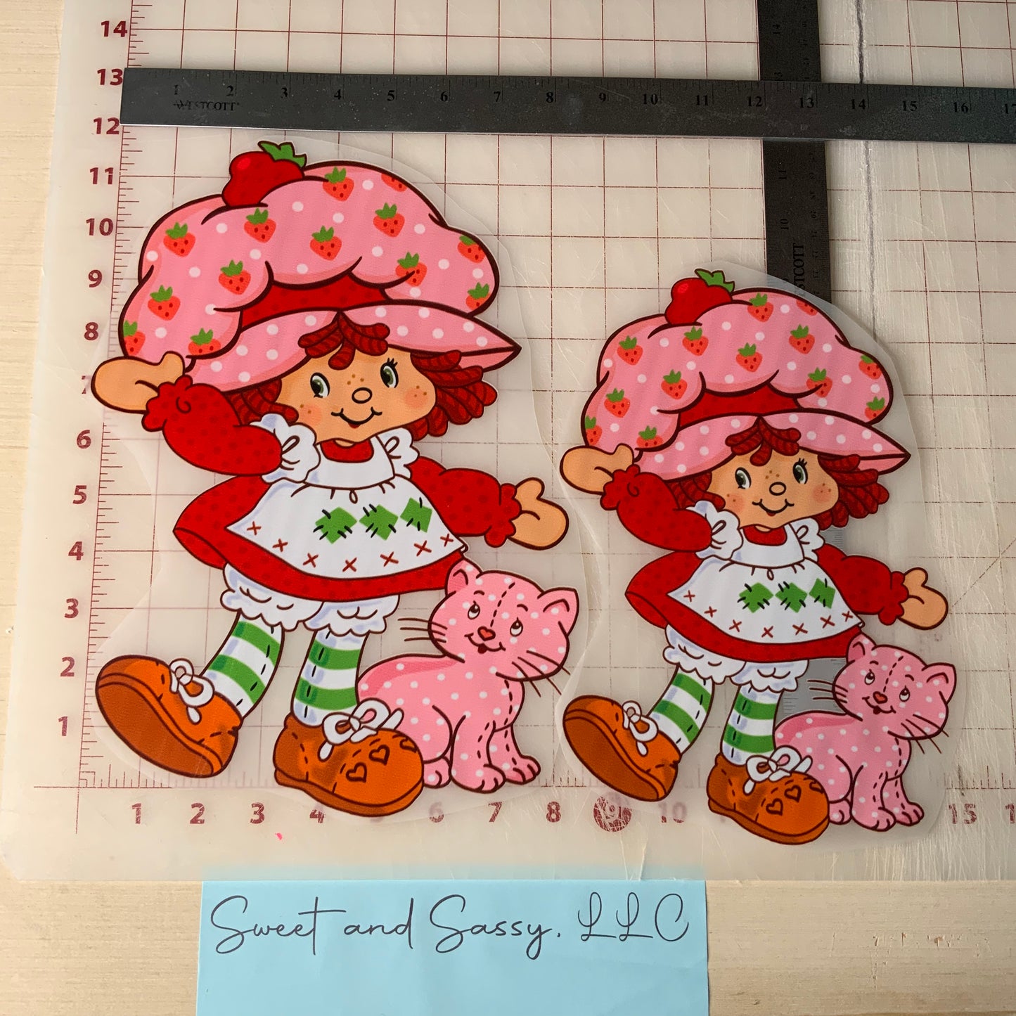 Strawberry Shortcake & Kitten DTF Transfer Design