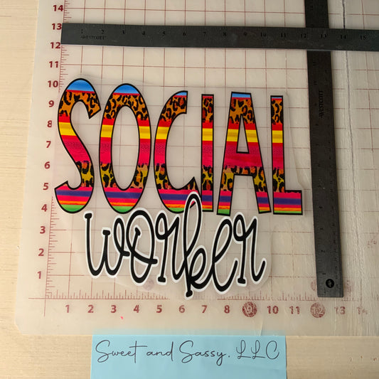 Social Worker DTF Transfer Design