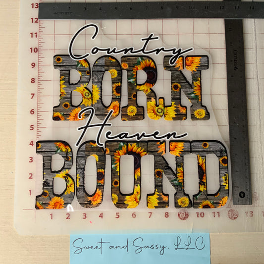 Country BORN Heaven BOUND DTF Transfer Design