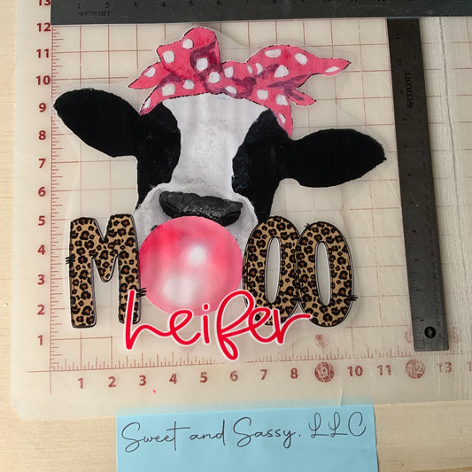 Moo Heifer DTF Transfer Design