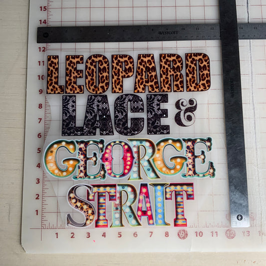 LEOPARD & LACE & GEORGE STRAIT DTF Transfer Design