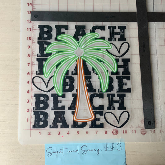 Beach Babe Palm DTF Transfer Design